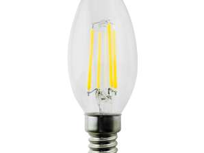 Lamppu Maclean Filament LED E14 4W 230V Lämmin valkoinen 3000K 400lm Retro edison koristeellinen kynttilä