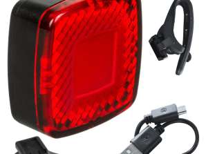 Maclean LED-Leuchte. Fahrradkabel hinten. Dämmerungssensor. USB AUTO STOP KOLBEN. Max.125lm. Acu 450mAh. MCE355