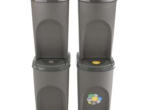 Sortibox 4x35L graue Abfallsortiersets