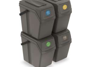 Набір кошиків для сортування Sortibox 4x25L сірі ISWB25S4