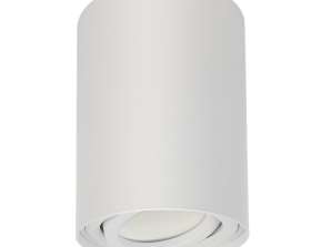 Tuba / monterad armatur Maclean punktbelysningsarmatur halogen rund aluminium GU10 80x115mm färg vit MCE422 W