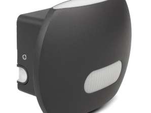Lampe LED Maclean. Murale. Avec capteur PIR. PC ALU. 20W. 1600lm. IP65. Blanc neutre 4000K. Gris. MCE366