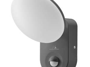 Lampe LED avec capteur PIR Maclean. murale. avec capteur PIR. PC ALU. 15W. 1100lm. IP65. Blanc neutre 4000K. gris. MCE367