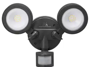 Wall-mounted. With PIR Sensor. PC ALU. 20W. 1900lm. IP65. Neutral White 4000K. Gray. MCE368