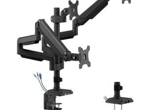 Support de bureau pour trois moniteurs noir Ergo Office.