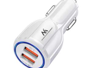 Autolader Maclean. Qualcomm Quick Charge. QC 3.0 5V/3A. 9V/1.8A. 12V/1.6A. Aansluiting 5V/3.1A. Wit. MCE478 W