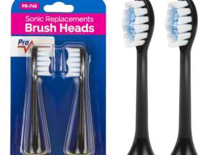 Jeu de brosses de rechange pour PR 740 B Promedix. 2 pièces noir. PR745B