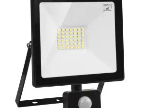 LED-strålkastare med rörelsesensor Maclean slim 30W 2400lm neutral vit 4000K IP44 MCE630 NW PIR