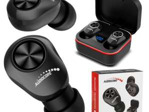 TWS BT 5.1 Audiocore In-Ear Koptelefoon met Oplaadbasis 300mAh Koptelefoon 30mAh Zwart AC580