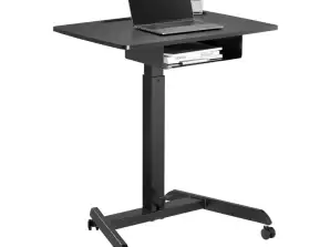 Laptop-Tisch Maclean. Höhenverstellung. Mit Schublade. Schwarz für stehendes und sitzendes Arbeiten. max. Höhe 113 cm, max. 8 kg