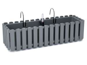 Maceta de balcón con ganchos Boardee Fencycase DDEF600W gris