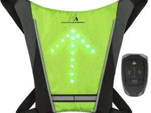 LED jelzővel ellátott hátizsák Maclean. távirányítóval. MCE420 lítium akku 3.7V 500mAh. 2xCR2032. vízállóság: távirányító IPx5. hátizsák I
