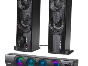 Tietokonekaiuttimet soundbar Audiocore 3Wx2. LED. USB 5v. linjatulo. AC955