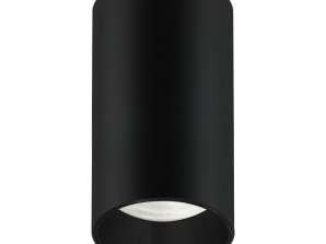 Ytmonterad armatur / tuba Maclean punktformig rund aluminium GU10 55x100 mm svart färg MCE458 B/B