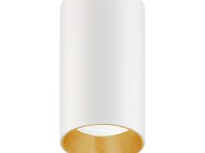 Monteringsram / tuba Maclean punktformad rund aluminium GU10 55x100mm färg vit/guld MCE458 W/G