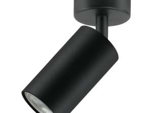 Vägg- och taklampa Maclean punktformig rörlig aluminium 1xGU10 55x100mm färg svart matt MCE451 B