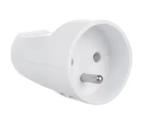 Enkel kontakt 230V på kabel med jord Maclean. type E fransk. 16A. 250V hvit. MCE331