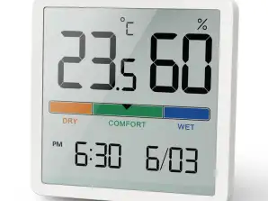 Thermometer/Hygrometer met klok- en datumfunctie GreenBlue GB380