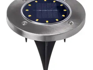 Lampada solare da giardino LED Maclean IP44. 12 LED SMD. 4000K. Ni MH 600 mAh. 0.7W. MCE318