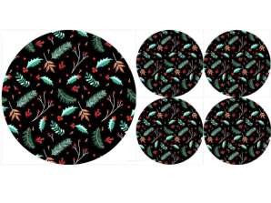 BERTONI EE Ensemble de sous-verres ronds 1 4 HOLLY