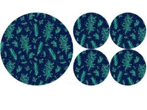 BERTONI EE Ensemble de sous-verres ronds 1 4 JUNIPER