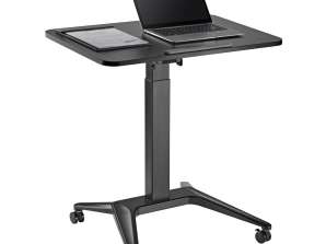 Mobilschreibtisch Laptop Tisch Maclean schwarz mit pneumatischer Höhenverstellung 80x52cm 8kg max 109cm Höhe MC 453B