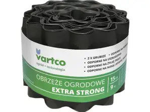 Wellenförmiger Gartenrand 15 cm x 9 m Vartco Extra Strong grau