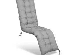 Light grey garden cushion for a sun lounger. Microfiber