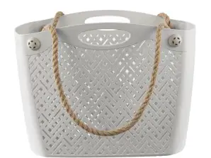 Boho Einkaufstasche aus luftdurchlässigem Material weiß Branq