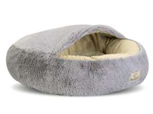 Legowisko Shaggy Fluffy with canopy light gray with a diameter of 50cm