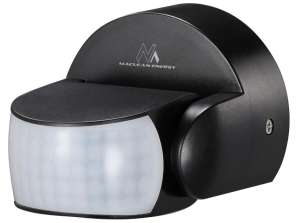 Maclean PIR motion sensor. infrared. IP65. black. range 12m. max. load 800/1200W. MCE468 B.