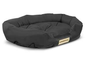 Oval Dog Bed 115 x 95 cm Black Prestige
