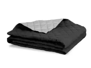 Double-sided quilted bedspread grey-black 220x240 cm Medicline