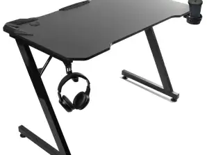 Gaming Schreibtisch schwarz groß NanoRS 150kg max Höhe 750mm 110x60x1 5cm Becher- und Kopfhörerhalter RS345