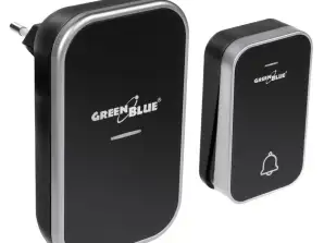 GreenBlue batterijloze kinetische draadloze deurbel. 38 melodieën. zwart. bereik tot 200m. IP44. GB157 B