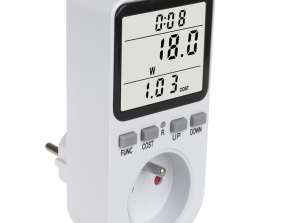 Energimåler GreenBlue. wattmåler. type E. 220 240V AC. 50Hz. max. belastning 16A. IP20. innebygd batteri. GB364 E