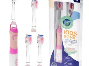 Cepillo de dientes sonico para niños SEAGO. color rosa. 1xAAA 1.5V no incluido. 3 cabezales.