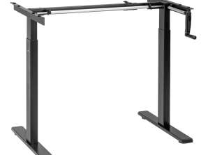 Maclean manual height adjustment desk without tabletop for standing and sitting work max 60 kg max height 120cm MC 790NB