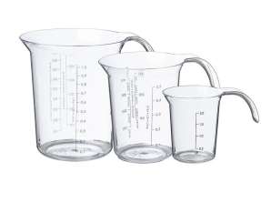 Pichets avec tasse à mesurer Palerme. set de 3 pièces1 x 0,2 L 1 x 0,5 L 1 x 1 L