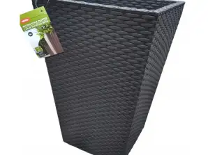 Rechteckiges Pflanzgefäß MEDIUM RATTAN PLANTER 55.4L anthrazit