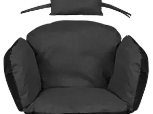GARDEN CUSHION STORK NEST 112x113CM WITH HEADREST BLACK
