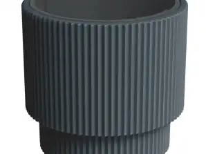 Maceta Milly Antracita DBMIN400, alta, acanalada, 20L, ideal para árbol de Navidad