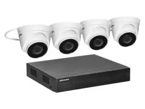 Набір моніторингу HIKVISION IPKIT T4 4CH з 4 купольними IP-камерами HIKVISION IP CAM T240H та 4-канальним реєстратором HIKVISION NVR 4CH.