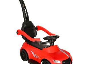 Ride-on pusher bil 3-i-1 med lydlys rød