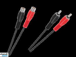 Kaapeli: 2 x RCA-pistoke, 2 x RCA-liitäntä, 3m