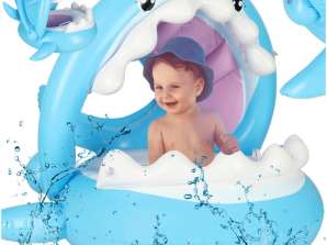 Baby swimming ring inflatable boat with seat with visor shark 23kg