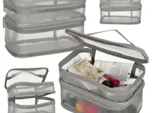 Дорожня сумка для туалетного приладдя складний багатоярусний органайзер для зберігання косметичних аксесуарів
