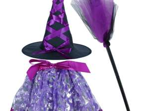 Karneval kostyme kostyme heks kostyme 3 stk lilla