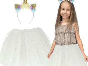 Costume di Carnevale costume travestimento Unicorno fascia gonna bianco 3 6 anni