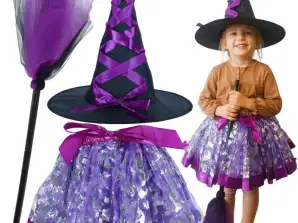 Costume de carnaval costume de sorcière costume de sorcière 3 pièces violet